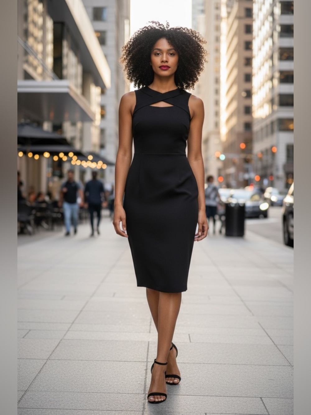 Calvin Klein Black Sleeveless Twist-Back Mini Dress